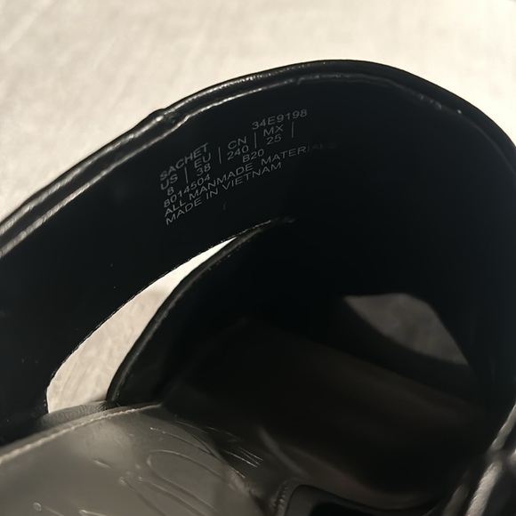 Calvin Klein Satchel Black Peep Toe Mule Heels - Picture 8 of 9